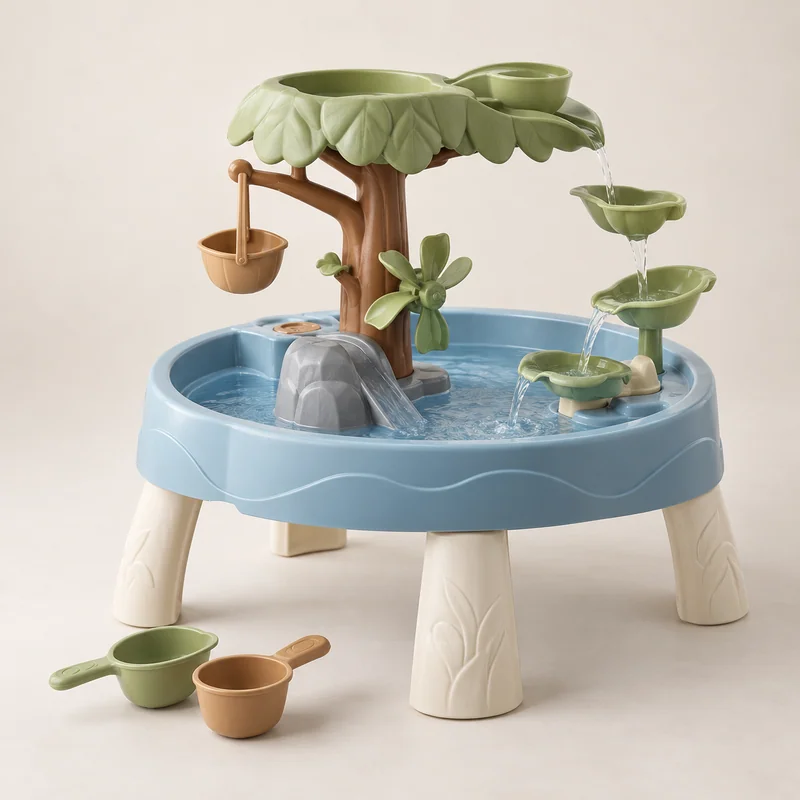 AI-generated unbranded water-table concept; not the actual Step2 Tropical Rainforest